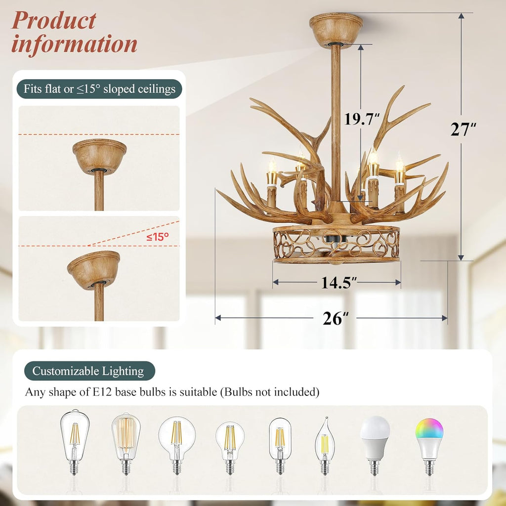 ✨🏡 Rustic Glow Chandelier 🌿💡